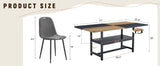 Dining Set With 8 Upholstered Chairs And Wood Table Gray - Furniture Home Direct