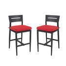 Modern Outdoor Bar Stools With Backrest And Footrest (Set of 2)