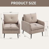Contemporary Accent Chair With Metal Legs, Comfy Chenille Fabric Armchair - Furniture Home Direct