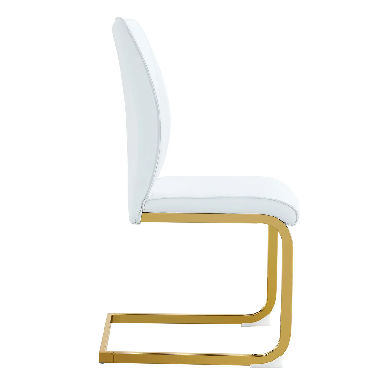 Dining Chairs Gold Frame Upholstered Set of 4 White - Furniture Home Direct