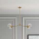 Jewel - 4 Lights Modern Farmhouse Chandelier Ceiling Hanging Light Fixture - Clear / Gold - Furniture Home Direct