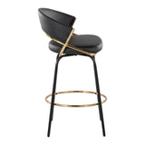 Jie - Fixed Height Contemporary Counter Stool With Swivel Round Footrest (Set of 2) - Furniture Home Direct
