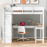 Modern Loft Bed With Desk And Shelves - Furniture Home Direct