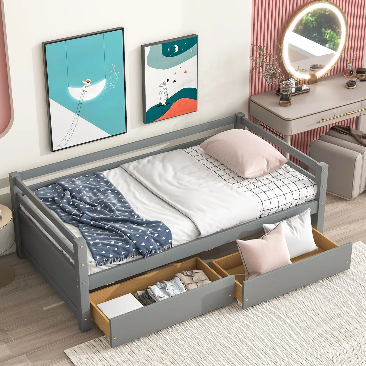 Daybed With 2 Storage Drawers - Furniture Home Direct