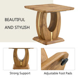 Coffee Table Set With Circular Arc Base And Wood Tone - Furniture Home Direct