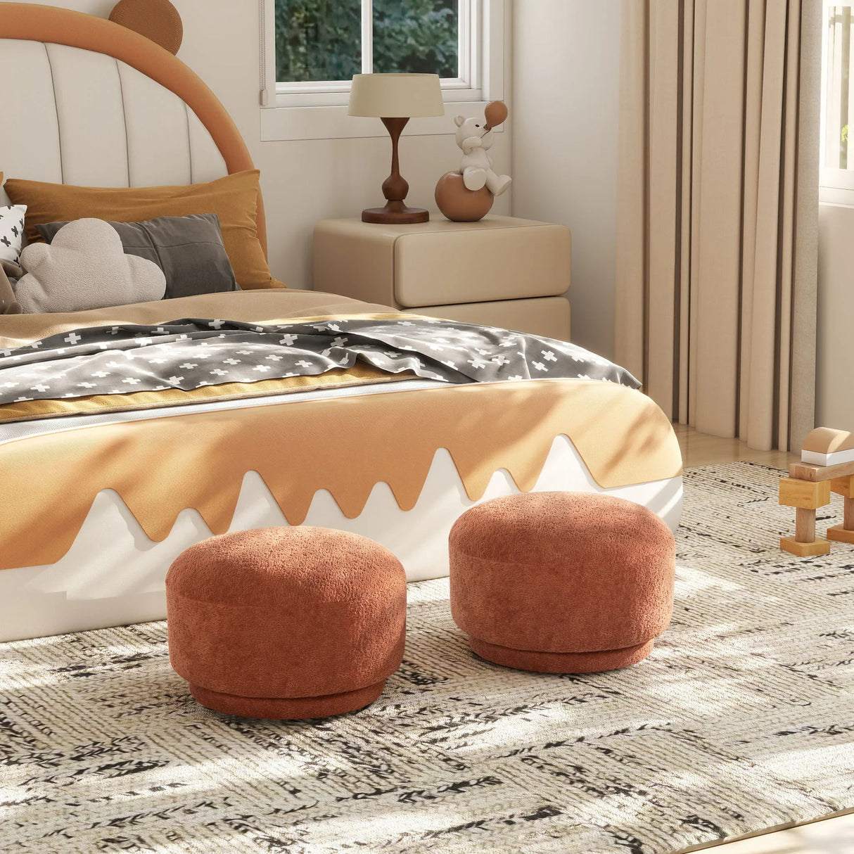 Fuji - Mushroom Footstool Ottoman - Furniture Home Direct