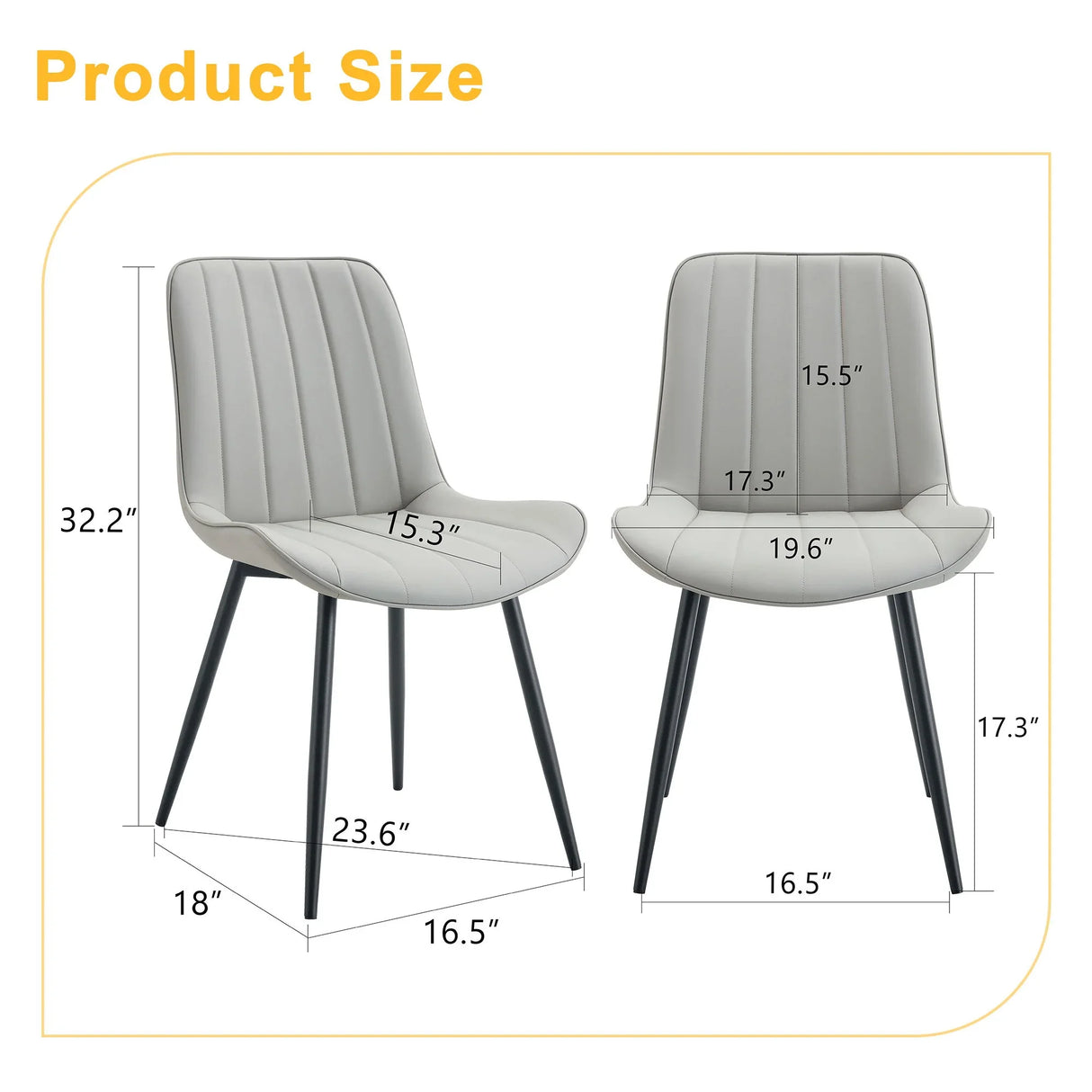 Modern Style Extended Seat Cushion Dining Chair Set - Furniture Home Direct