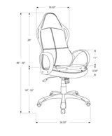Office Chair, Gaming, Adjustable Height, Swivel, Ergonomic, Armrests, And Red, Contemporary & Modern - Black - Furniture Home Direct