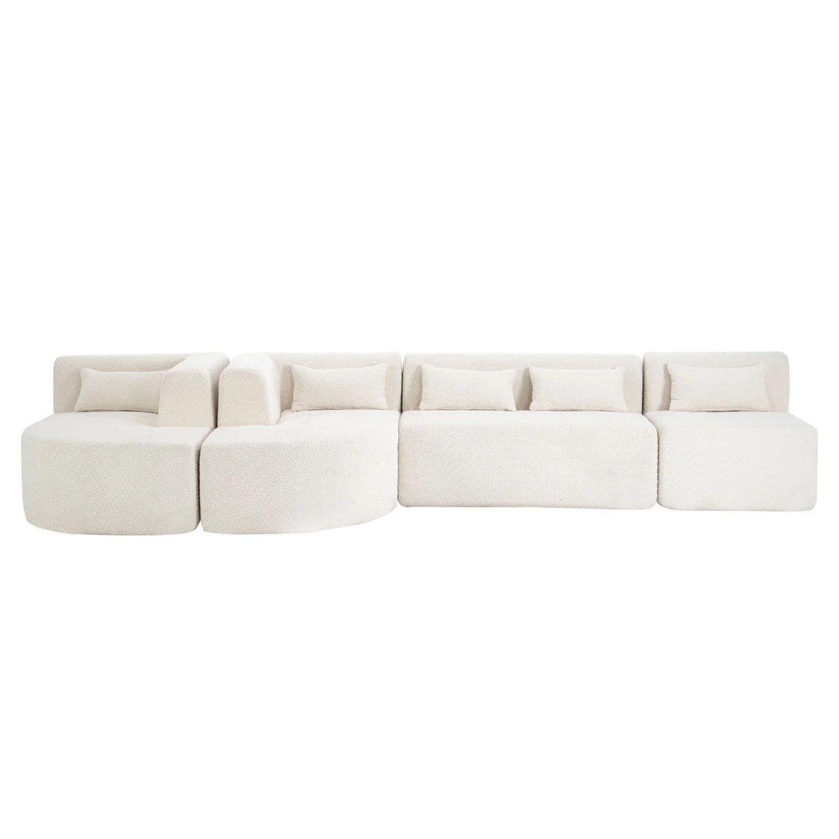 Upholstered Sofa Free Combined Sofa Couch With 2 Chaise Lounge And Five Back Pillows For Living Room - Furniture Home Direct