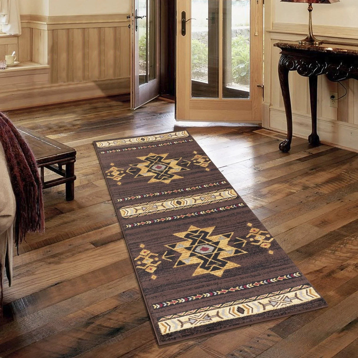 Tribes - 5'3" X 7'3" Southwest Area Rug - Brown - Furniture Home Direct