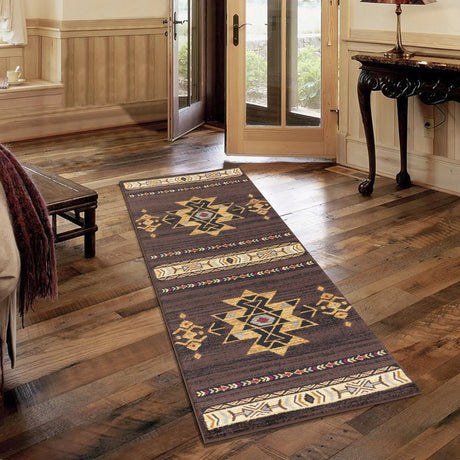 Tribes - 5'3" X 7'3" Southwest Area Rug - Brown - Furniture Home Direct