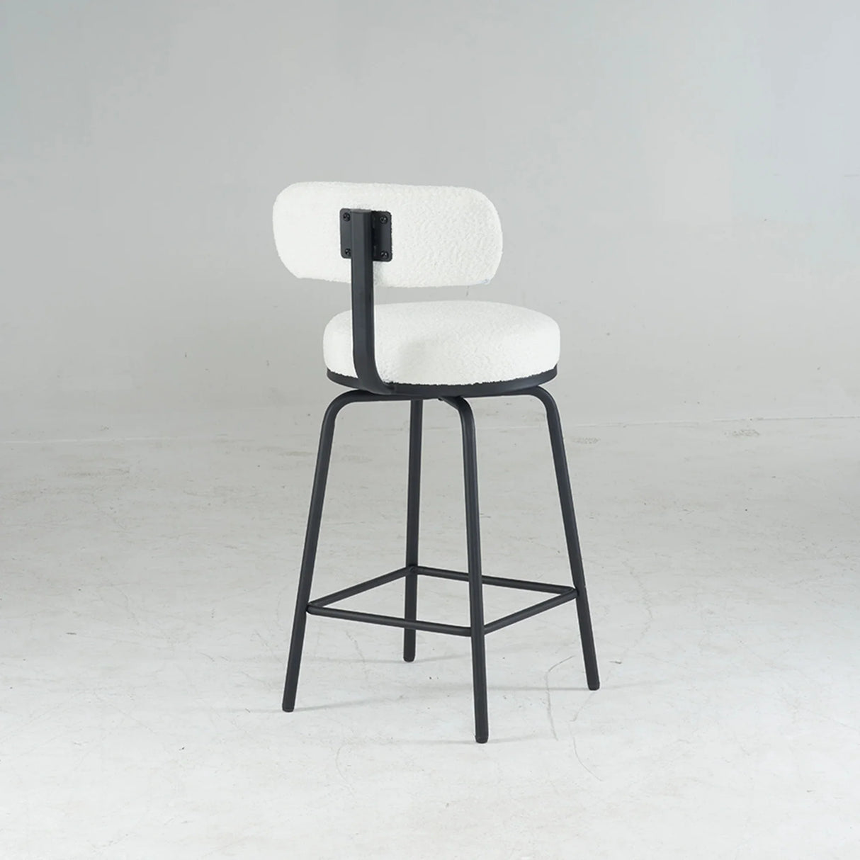 Counter Height Bar Stool Swivel Fabric Upholstery White - Furniture Home Direct