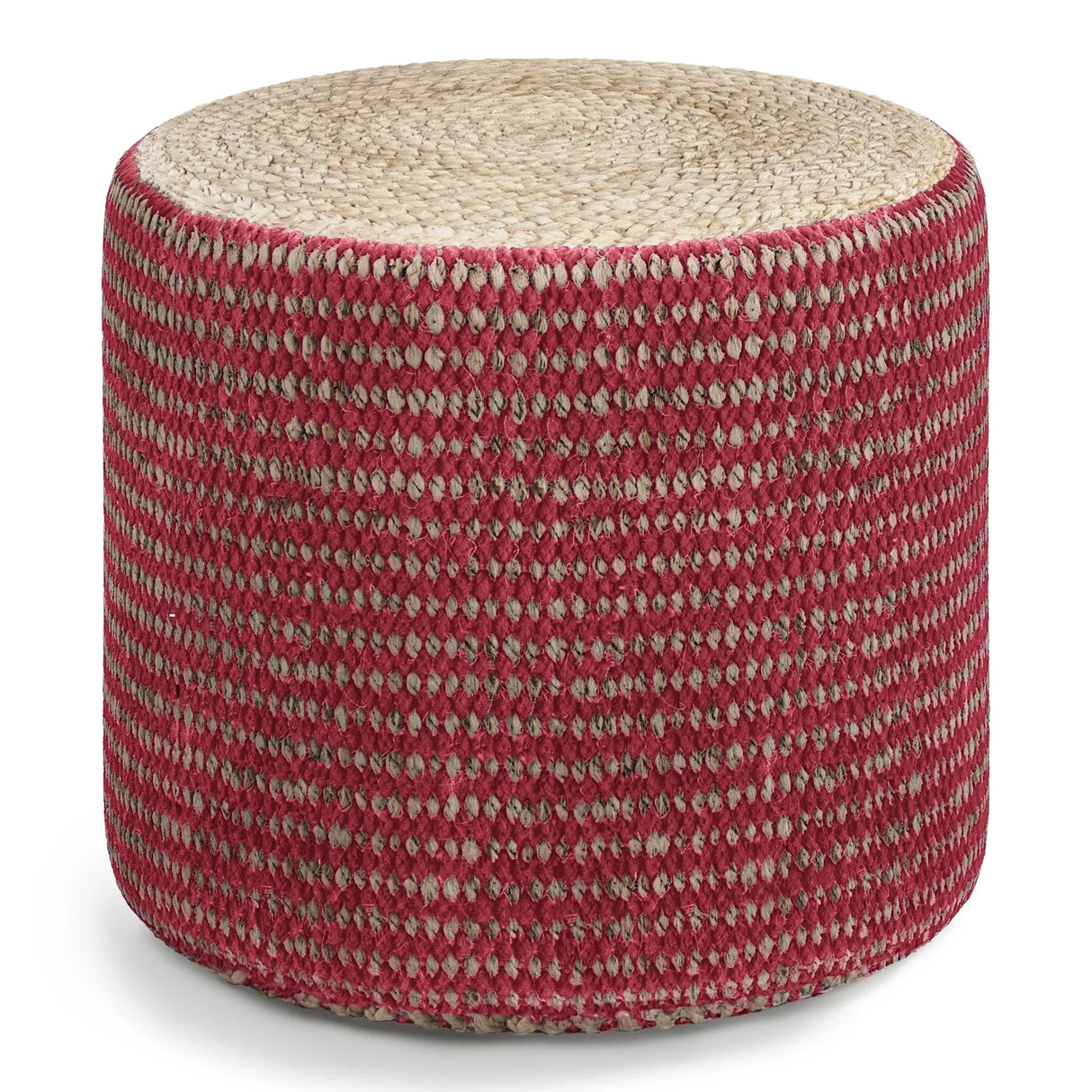 Larissa - Handcrafted Round Braided Pouf - Furniture Home Direct