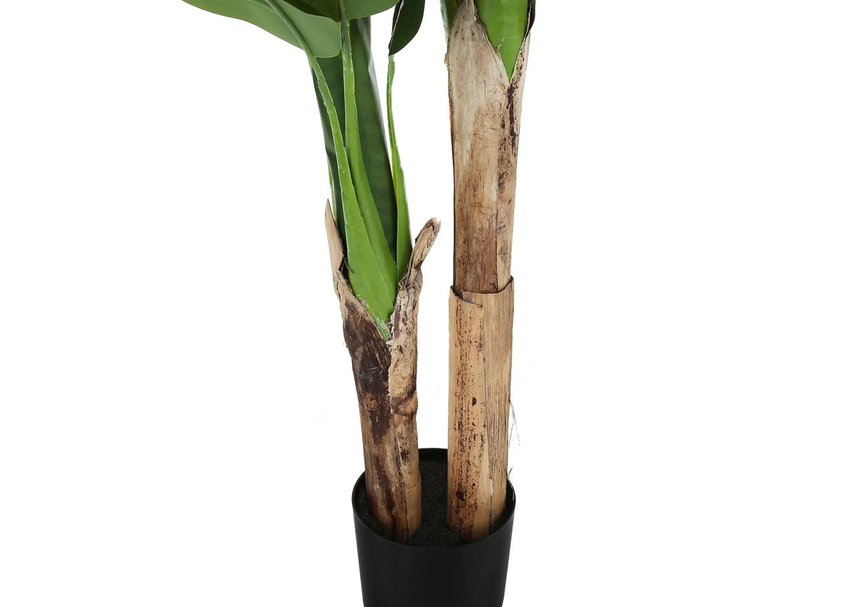 55" Tall, Artificial Plant, Banana Tree, Indoor, Faux, Fake, Floor, Greenery, Potted, Real Touch, Decorative - Green / Black - Furniture Home Direct