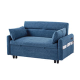 Pull Out Sleep Sofa Bed Loveseats Sofa Couch With Adjsutable Backrest, Storage Pockets, 2 Soft Pillows, USB Ports For Living Room, Bedroom, Apartment, Office - Furniture Home Direct