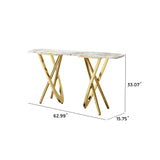 Contemporary Marble Pattern Top Table With Stainless Steel Base - Furniture Home Direct