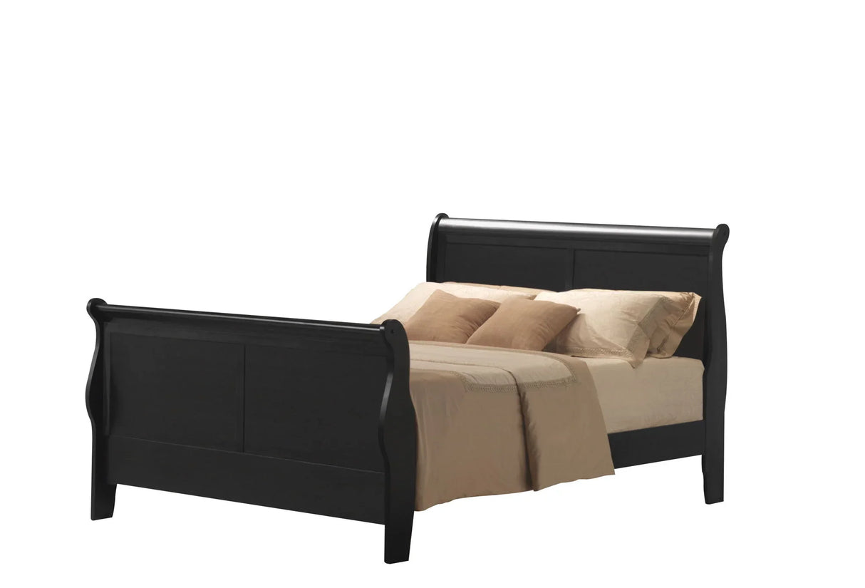 Louis Philippe III - Eastern King Bed - Black - Furniture Home Direct