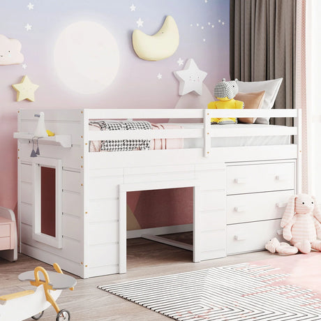 Loft Bed With Cabinet And Shelf - Furniture Home Direct