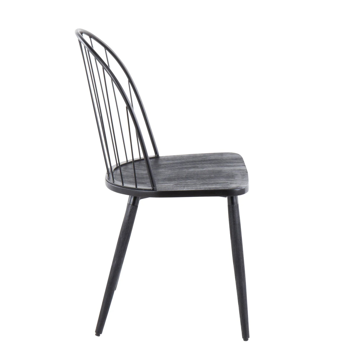 Riley - Industrial High Back Armless Chair (Set of 2) - Black - Furniture Home Direct