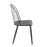 Riley - Industrial High Back Armless Chair (Set of 2) - Black - Furniture Home Direct