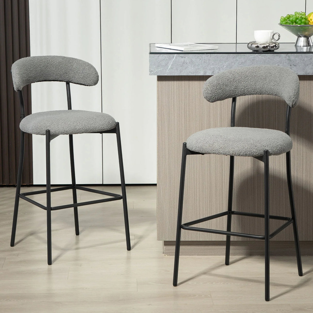 Counter Height Bar Stools With Powder Coating Base And Footrest - Furniture Home Direct