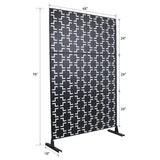 Outdoor / Indoor Privacy Screen Metal Privacy Screen, Freestanding Decorative Privacy Screen For Deck Balcony Patio - Black - Furniture Home Direct