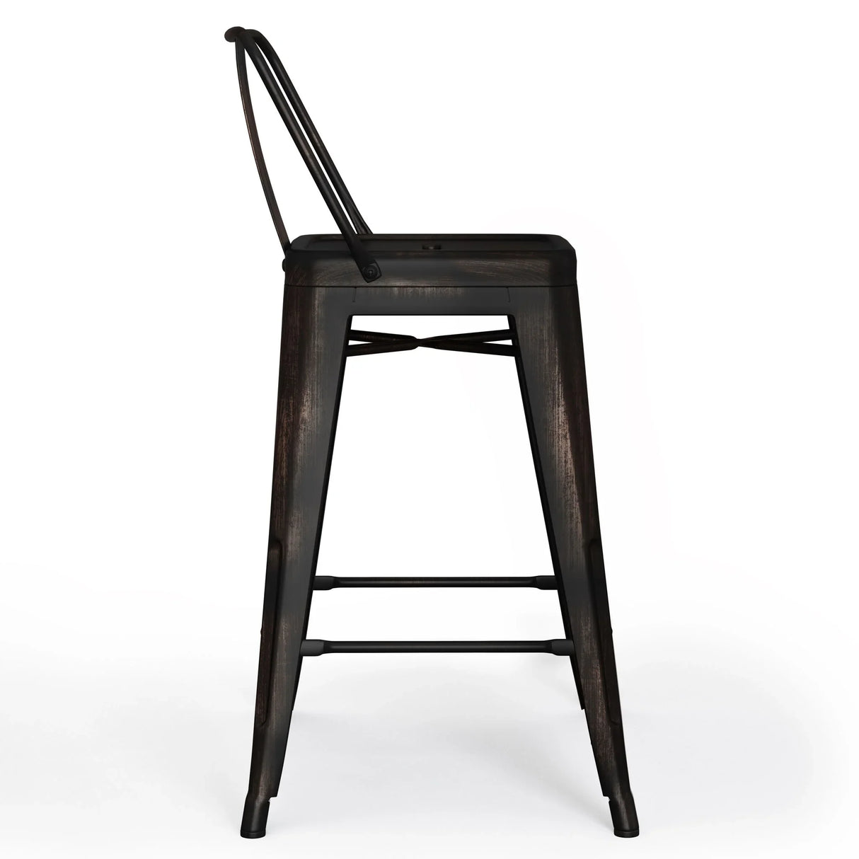 Rayne - Curved Back Metal Stool (Set of 2) - Furniture Home Direct