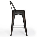 Rayne - Curved Back Metal Stool (Set of 2) - Furniture Home Direct