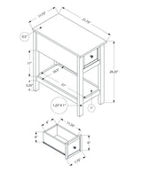 Accent End Table, 2 Tier, Narrow, Lamp, Storage Drawer, Charming Design - Furniture Home Direct