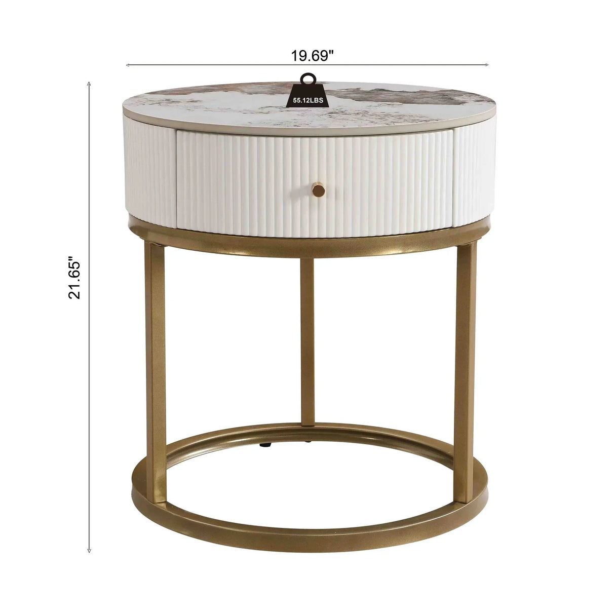 Modern Round Table With Drawers - Furniture Home Direct