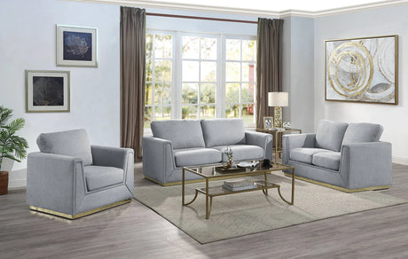 Valin - 3 Piece Living Room Set Meeting Room And Small Apartment Sofa Loveseat Chair - Gray - Furniture Home Direct