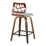 Folia - Mid Century Modern Fixed Height Counter Stool With Swivel With Square Footrest (Set of 2) - Furniture Home Direct