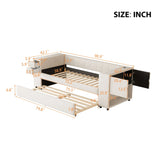 Upholstered Bed With Storage And Twin Trundle, USB Charging Ports - Furniture Home Direct