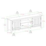 Modern Farmhouse 2 Door Grooved 70" TV Stand For 85" TVs - Furniture Home Direct