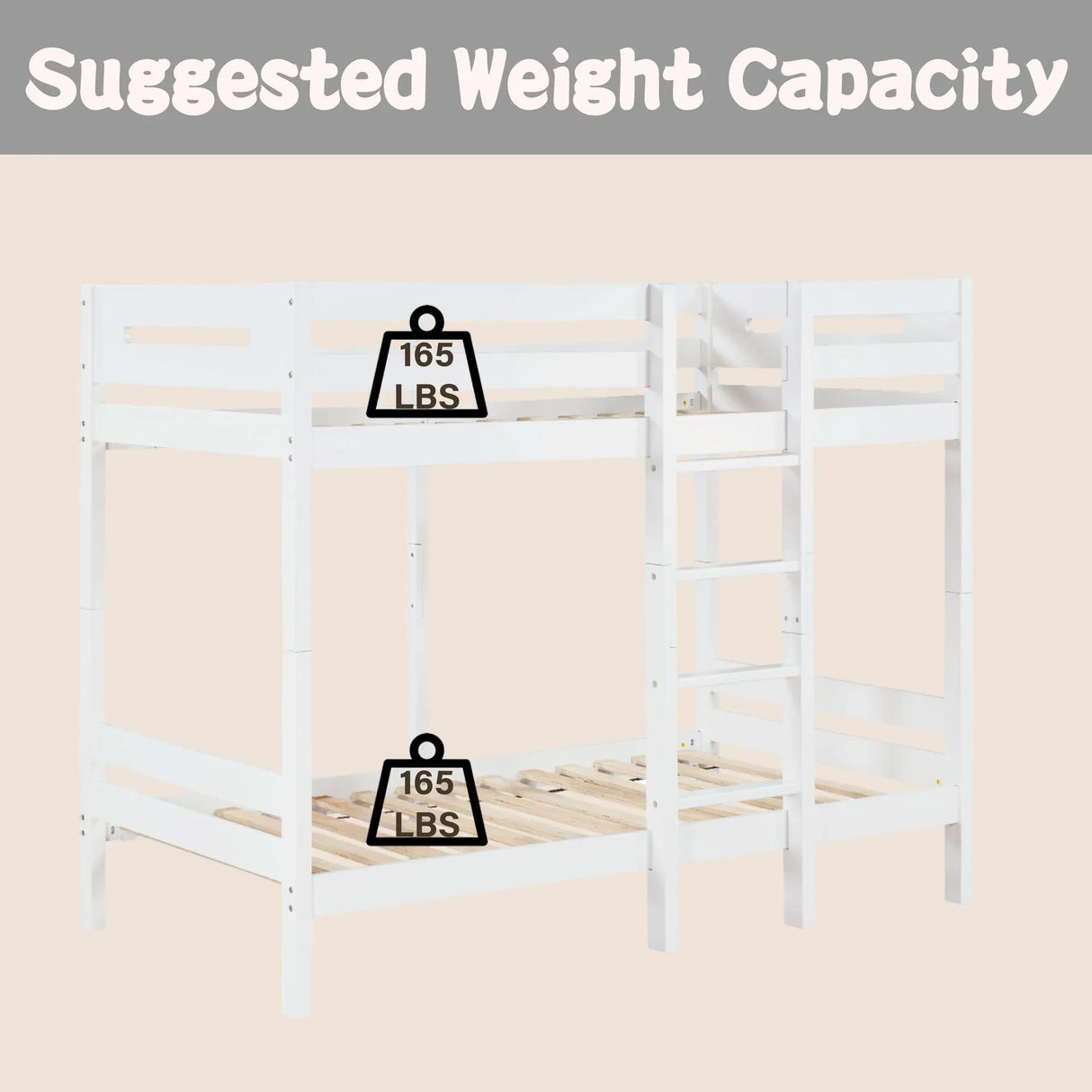 Esin - Twin Twin Bunk Bed - White - Furniture Home Direct