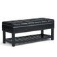 Saxon - Upholstered Transitional Storage Ottoman Bench - Furniture Home Direct