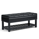 Saxon - Upholstered Transitional Storage Ottoman Bench - Furniture Home Direct