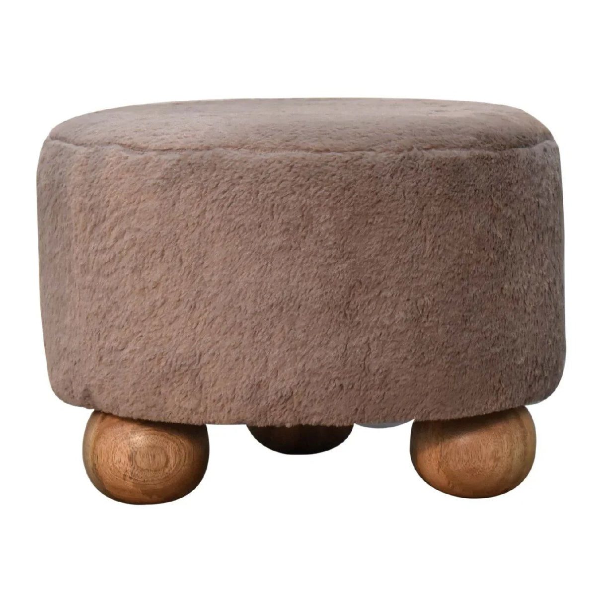 Round Ball Footstool - Mocha - Furniture Home Direct