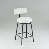 Counter Height Bar Stool Swivel Fabric Upholstery White - Furniture Home Direct