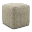 Zelma - Square Woven Outdoor / Indoor Pouf - Cream / Natural - Furniture Home Direct