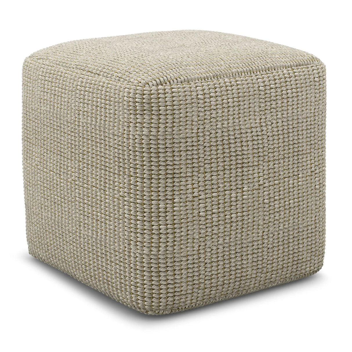 Zelma - Square Woven Outdoor / Indoor Pouf - Cream / Natural - Furniture Home Direct