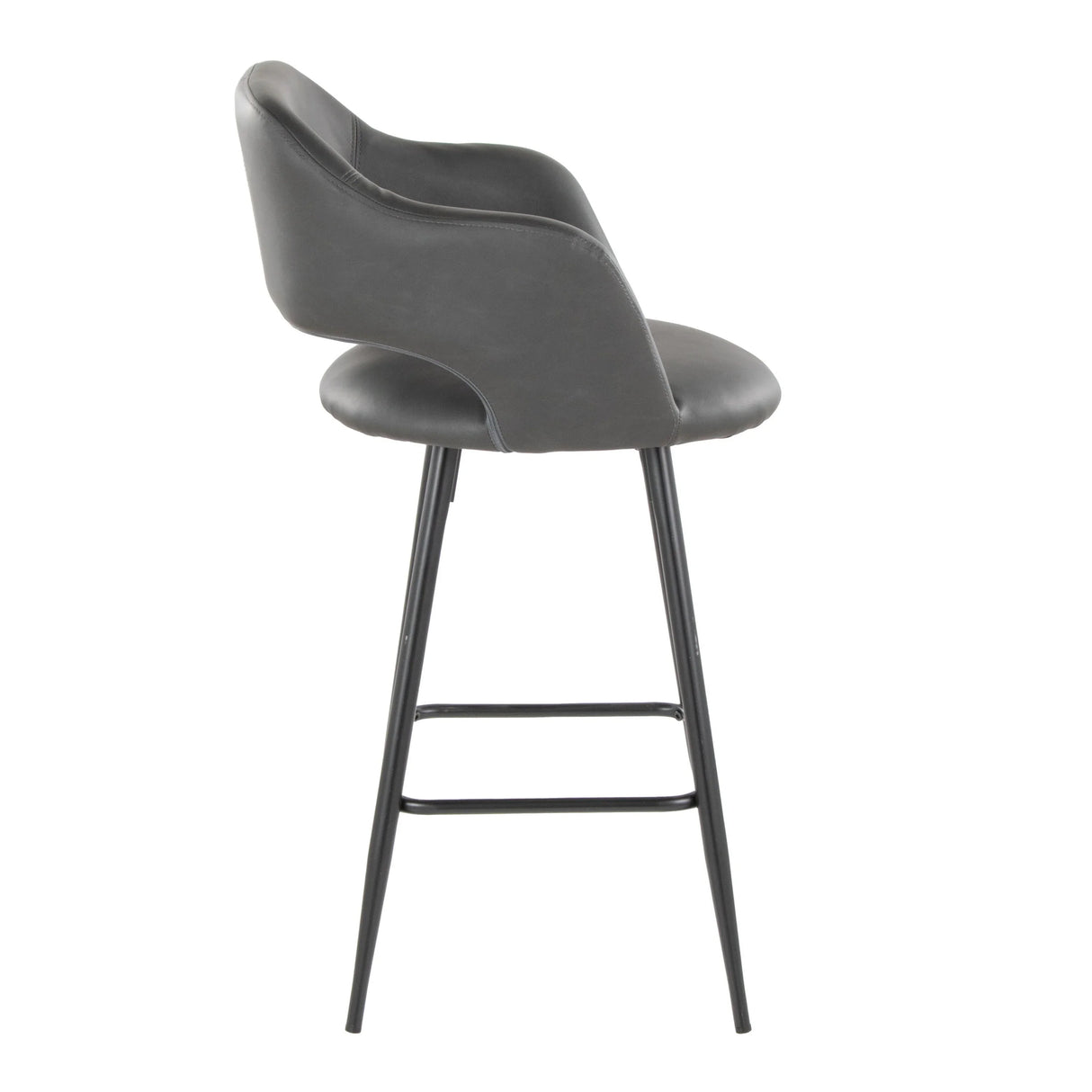 Margarite - Contemporary Fixed Height Counter Stool With Square Footrest (Set of 2) - Furniture Home Direct