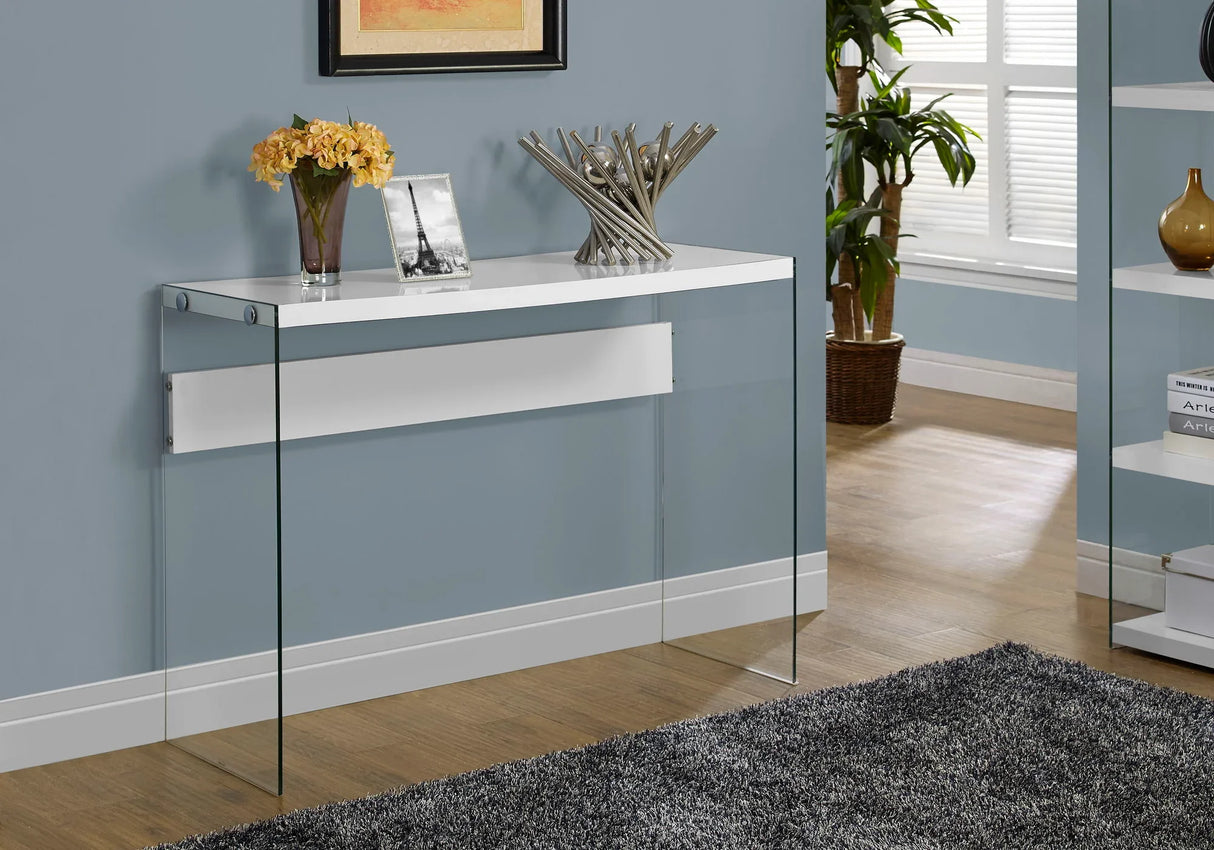 Accent Console Table For Entryway, Glossy Spacious Surface - Furniture Home Direct