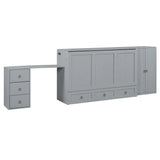 Murphy Bed With USB Port, Large Drawer, And Wardrobe / Desk Combo Versatile Cabinet Bed - Furniture Home Direct