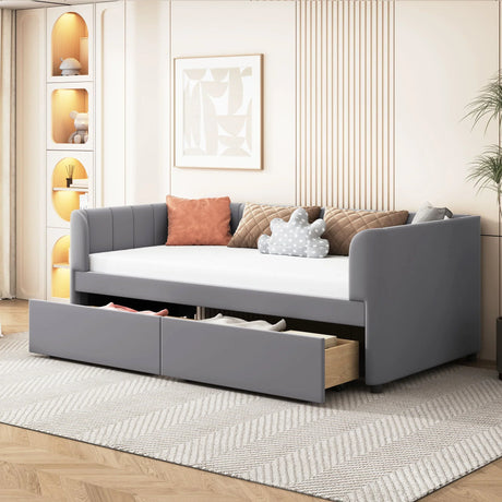 Upholstered Daybed With Ergonomic Design Backrest - Furniture Home Direct