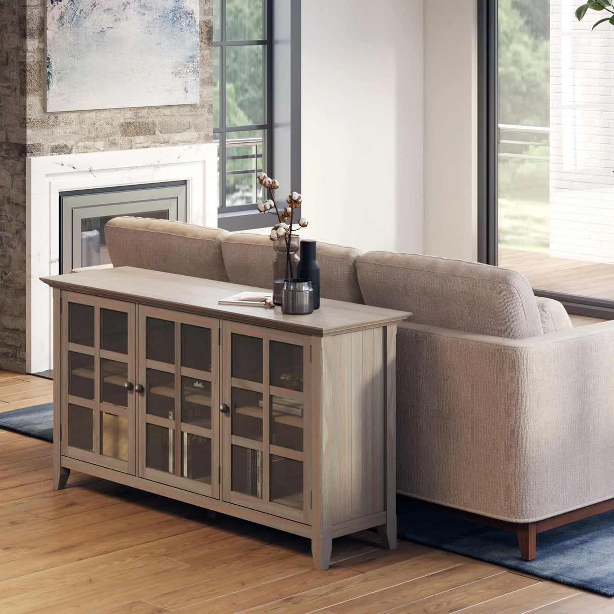 Acadian - Wide Storage Cabinet Handcrafted - Furniture Home Direct