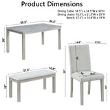 Dining Table Set With Crystal Decoration And Upholstered Chairs - Furniture Home Direct