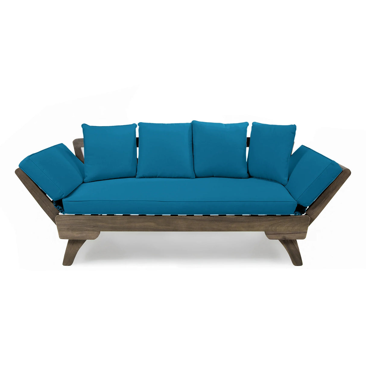 Outdoor Sofa With Wood Frame - Blue - Furniture Home Direct