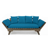 Outdoor Sofa With Wood Frame - Blue - Furniture Home Direct