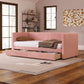 Corduroy Daybed With Two Drawers And Wood Slat - Furniture Home Direct